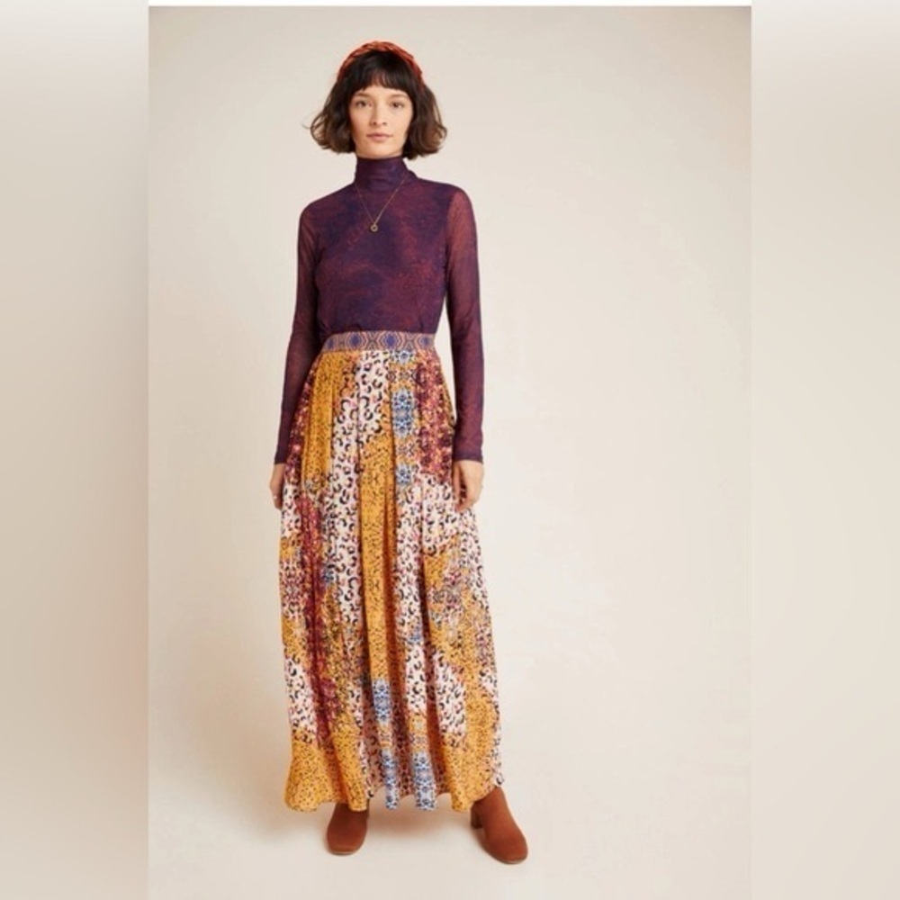 ANTHROPOLOGIE X BHANUNI BY JYOTI PANTHERS | Mixed Media Maxi Skirt - Picture 5 of 12